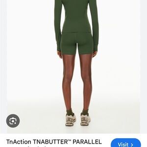 TNA SET Olive Green Bike Shorts and zip up jacket